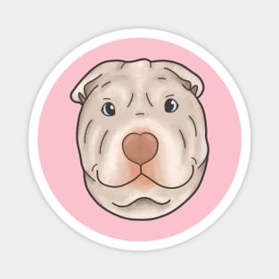 Silly Shar Pei Gemma Cartoon Portrait - Large Version Magnet